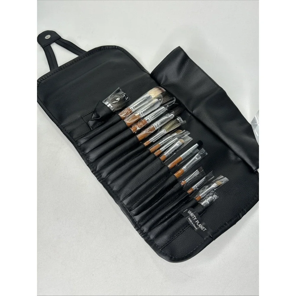 Vanity Planet Palette Makeup Brush Kit 15pc Set Roll Case Professional Portable